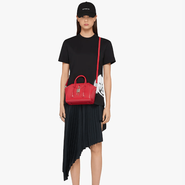 Mini Antigona Lock bag in box leather