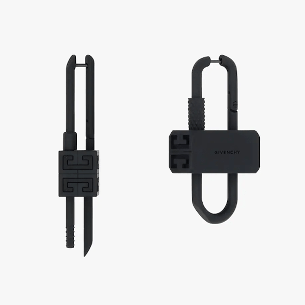 Lock asymmetrical earrings